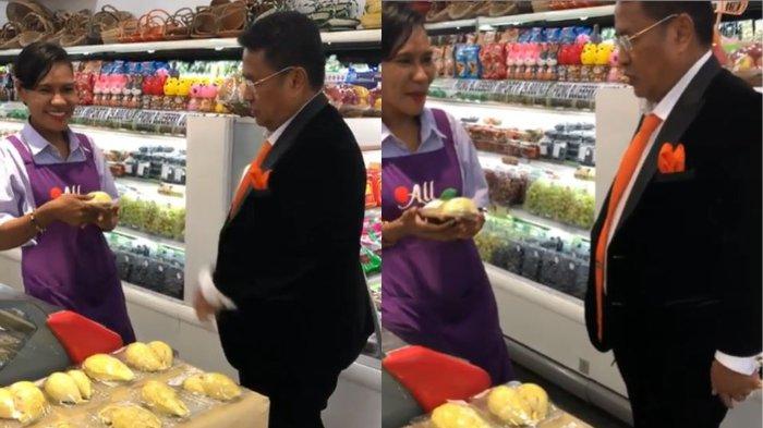 Hotman Paris menggoda pegawai supermarket.