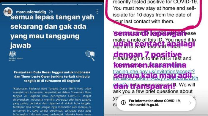 Story Marcus Fernaldi Gideon pada Jumat (19/3/2021). Marcus Gideon meragukan pernyataan pemerintah Inggris yang menjamin akan adil dan transparan terkait kasus Covid-19 dan polemik All England 2021 yang memaksa tim Indonesia untuk mundur dari kompetisi.