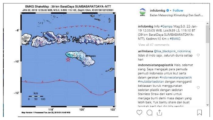 Gempa Magnitudo di Sumba Barat, NTT