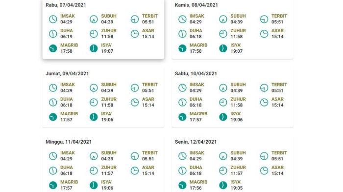 Jadwal Salat DKI Jakarta April 2021