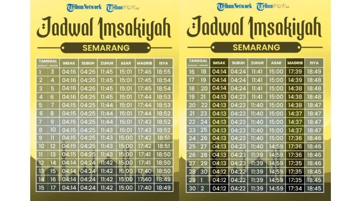 Jadwal Imsakiyah dan Buka Puasa Semarang, Ramadhan 2022