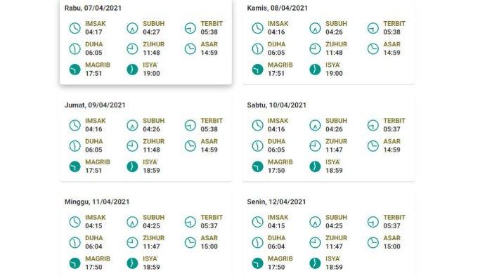 Jadwal Imsakiyah dan Salat Pontianak April 2021
