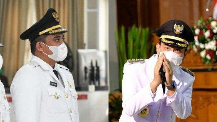 Wali Kota Medan Bobby Afif Nasution (kiri) dan Wali Kota Solo Gibran Rakabuming Raka (kanan). Keduanya dilantik menjadi kepala daerah pada Jumat (26/2/2021). Kini ada dua kepala daerah yang merupakan anggota keluarga Presiden RI Joko Widodo (Jokowi), Bobby selaku menantu presiden dan Gibran sebagai putra sulung presiden.