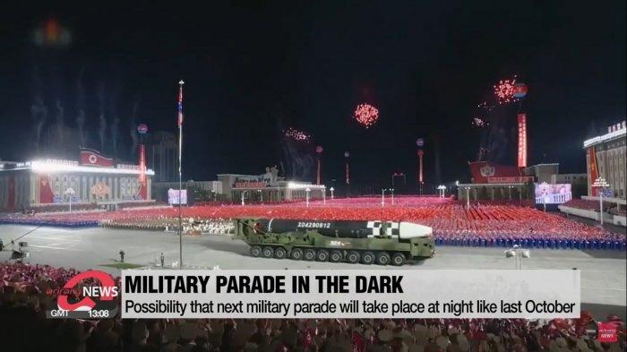 Parade militer Korea Utara saat perayaan Hari Jadi Nasional.