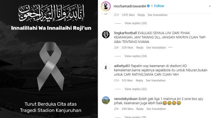 Buntut dari kerusuhan laga Arema FC melawan Persebaya Surabaya di pekan ke-11 Liga 1 2022, Ketua Umum (Ketum) PSSI, Mochamad Iriawan, diminta suporter untuk merevisi jadwal kick-off yang dinilai terlalu malam dan membahayakan banyak pihak.
