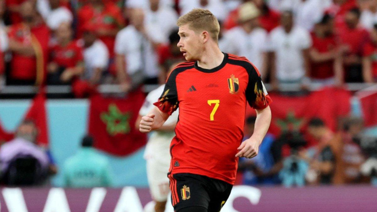 Gelandang Timnas Belgia, Kevin De Bruyne di laga kontra Maroko dalam lanjutan match day kedua babak penyisihan Grup E Piala Dunia 2022 Qatar di Al Thumama Stadium, Minggu (27/11/2022) pukul 20.00 WIB.