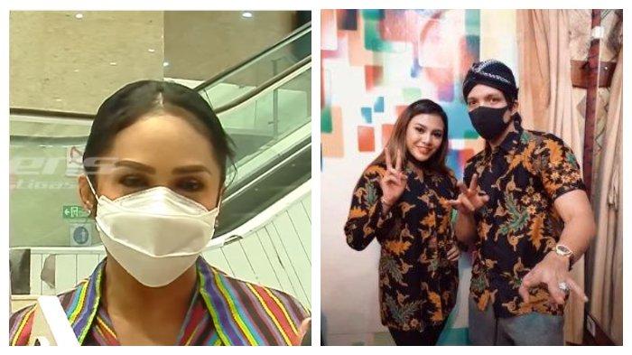 Kolase foto Krisdayanti beserta pasangan Atta Halilintar dan Aurel Hermansyah. Krisdayanti mengaku belum bisa memberi restu perihal rencana pernikahan putrinya, Aurel.