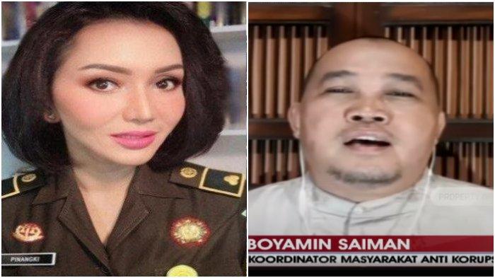 Kolase Jaksa Pinangki (kiri) dan Koordinator MAKI Boyamin Saiman (kanan)