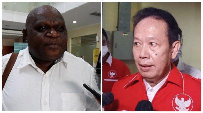 Kolase mantan Komisioner Komnas HAM, Natalius Pigai (kiri) dan Ketua Relawan Pro Jokowi-Maruf Amin (Pro Jamin), Ambrocius Nababan (kanan).