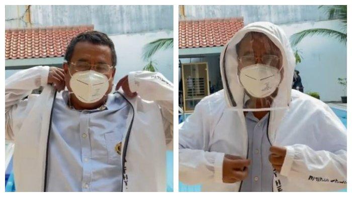 Hotman Paris mengenakan APD