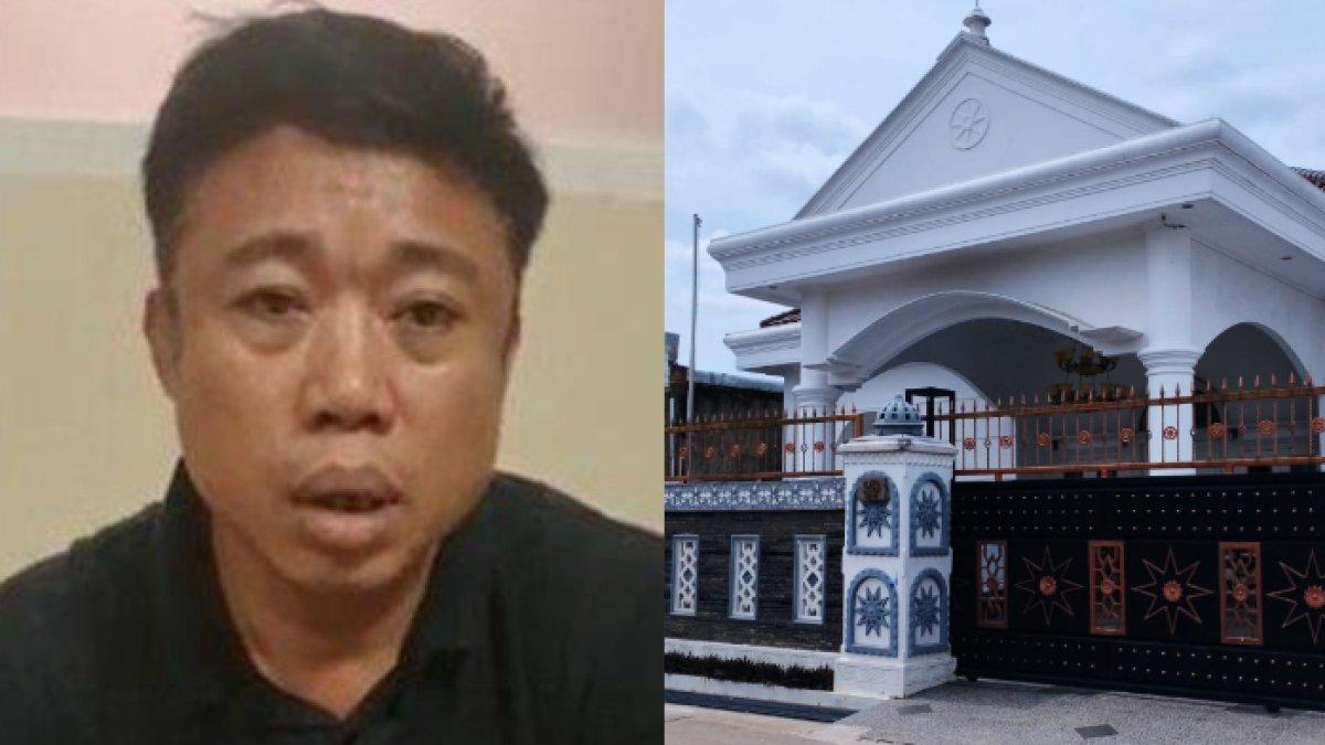 Kolase potret Ismail Bolong dan rumah mewahnya yang terletak di Kecamatan Sungai Pinang, Kota Samarinda, Kalimantan Timur, Selasa (8/11/2022).
