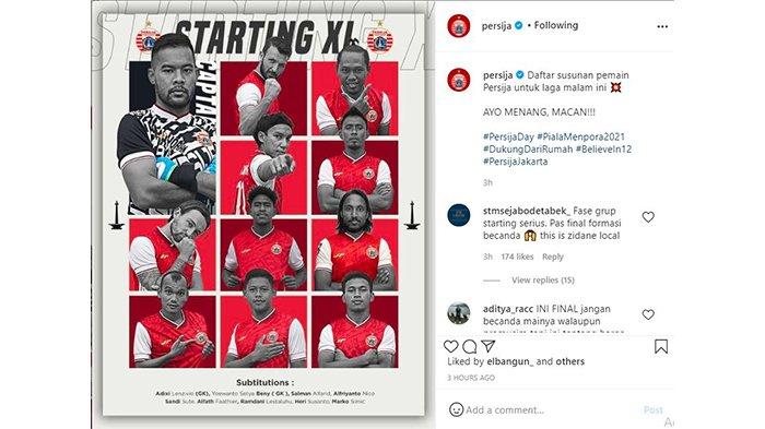 Komentar The Jak Mania pada postingan Instagram @persija pada 22 April 2021.