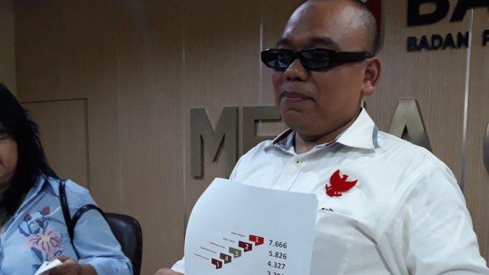 Koordinator Relawan IT Badan Pemenangan Nasional (BPN) Prabowo-Sandi, Mustofa Nahrawardaya di Gedung Bawaslu, Jakarta, Jumat (3/5/2019).
