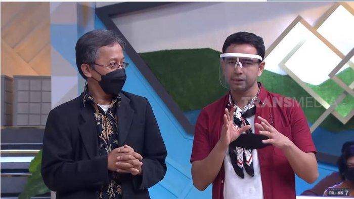 Pakar mikro ekspresi Dody Triasmara (kiri) dan Raffi Ahmad, Jumat (26/2/2021). Raffi dan Dody mengomentari kasus perselingkuhan personel Sabyan Gambus yang sedang marak diberitakan.