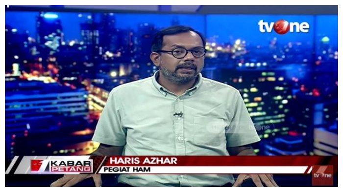 Pegiat Hak Asasi Manusia (HAM), Haris Azhar dalam acara Kabar Petang 'tvOne', Selasa (16/2/2021). Dirinya menyambut baik sikap yang ditunjukkan oleh Presiden Joko Widodo (Jokowi) soal kritik dan UU ITE.