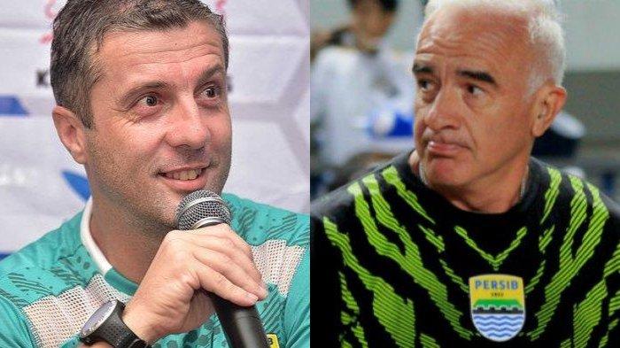Pelatih Persib Bandung sekarang Miljan Radovic (Kiri) dan pelatih musim 2018, Mario Gomez (Kanan)