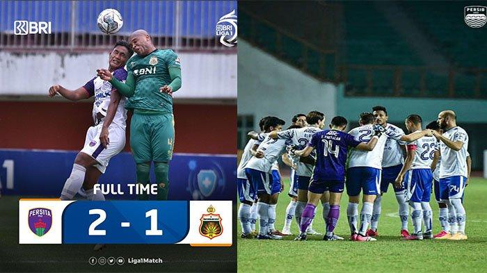 Hasil Liga 1 2021 Persita Tangerang Vs Bhayangkara FC 2-1 pada postingan Instagram @liga1match dan Persib Bandung (kanan) pada postingan Instagram @persib. Persib Bandung berpotensi gusur Bhayangkara FC di puncak klasemen jika menang atas Persija Jakarta.