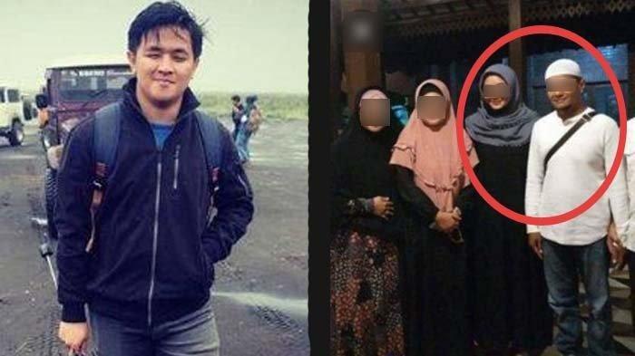 Kolase potret Bagus Prasetya Lazuardi, mahasiswa kedokteran Universitas Brawijaya, Malang, Jawa Timur (kiri) dan pelaku, ZI, yang sempat berfoto dengan keluarga korban saat datang melayat, Senin (18/4/2022).