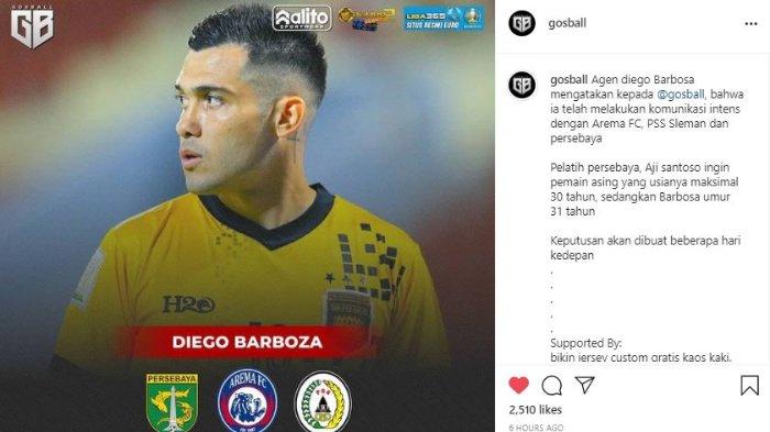 Tiga tim Liga 1, Persebaya Surabaya, Arema FC dan PSS Sleman dikabarkan sedang bersaing untuk mendapatkan gelandang asing asal Brasil, Diego Barboza.