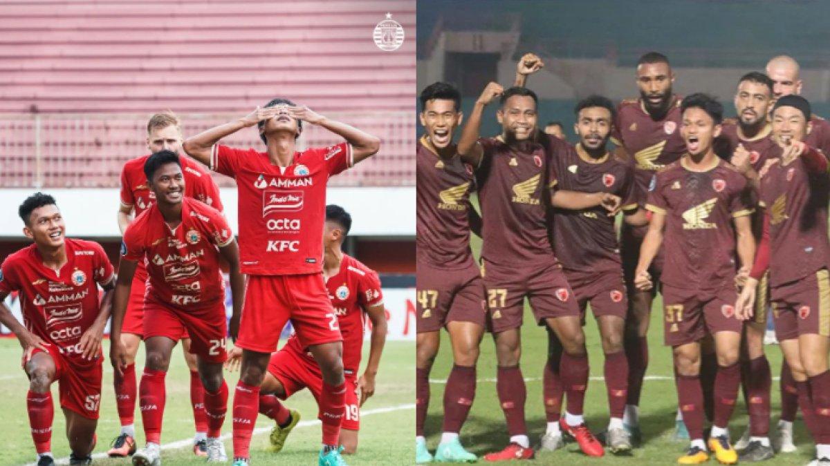 Skuad Persija Jakarta (kiri) dan PSM Makassar (kanan). Thomas Doll siapkan 8 mesin gol Persija Jakarta guna bombardir pertahanan kuat PSM Makassar.