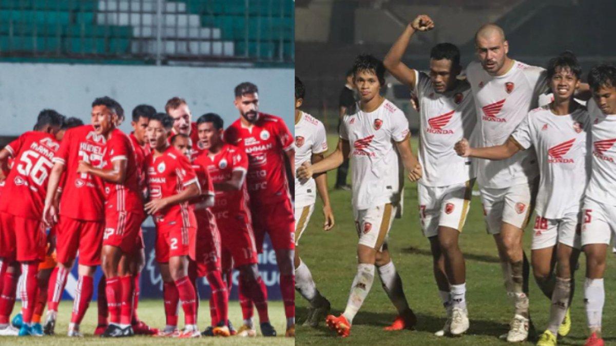 Skuad Persija Jakarta (kiri) dan PSM Makassar (kanan). 4 peringatan keras Persija Jakarta untuk PSM Makassar.
