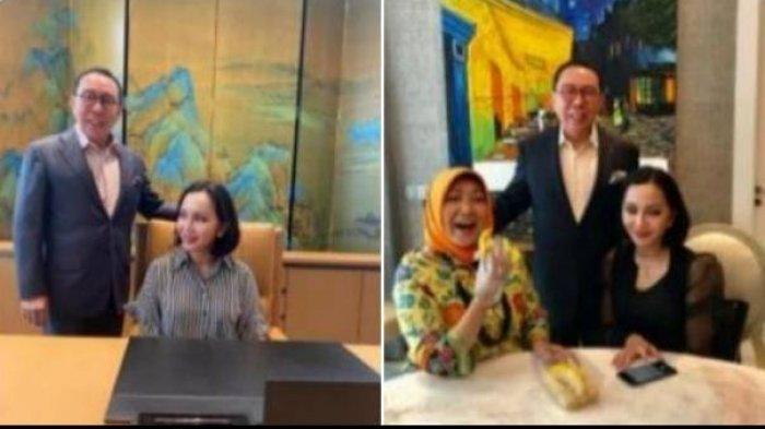 Kasubbag Pemantauan dan Evaluasi II pada BiroPerencanaan Jaksa Agung Muda Pembinaan, Pinangki Sirna Malasari dan Anita Kolopaking foto bersama seseorang yang diduga Djoko Tjandra.