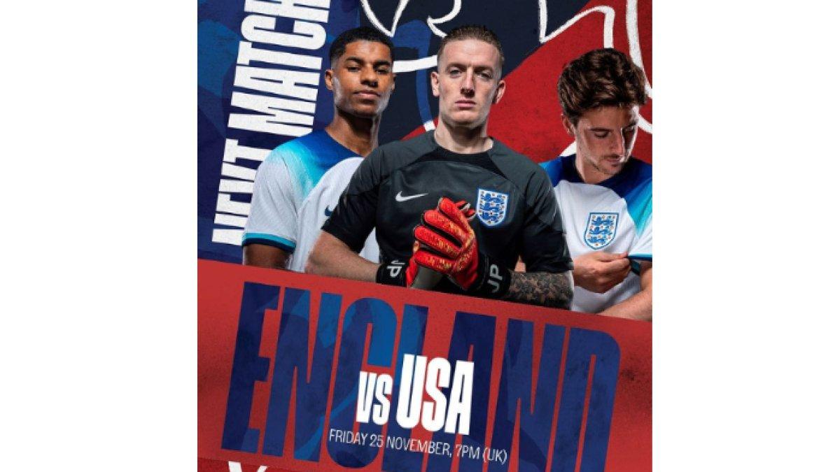 Poster match Inggris Vs Amerika Serikat (AS), Sabtu (26/11/2022) dini hari.