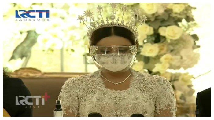Potret Aurel Hermansyah saat akad nikah bersama Atta Halilintar, Sabtu (3/4/2021).