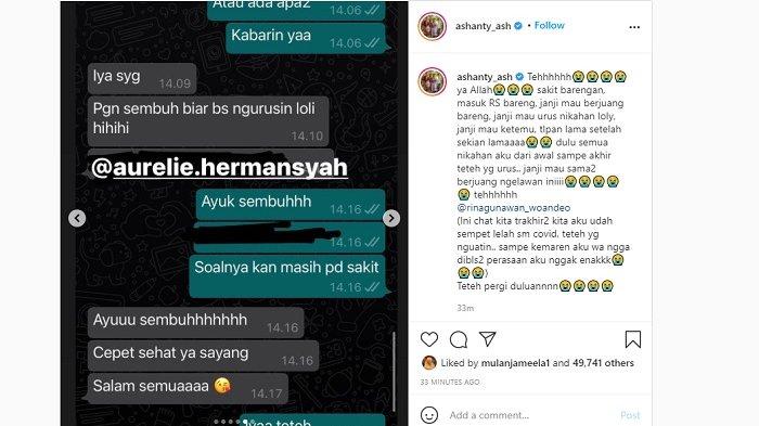 Rina Gunawan mengirim pesan WA ke Ashanty