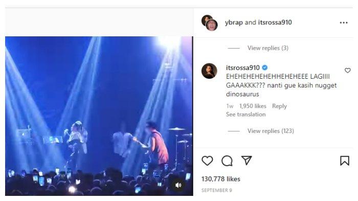 Tangkapan layar unggahan akun Instagram Reza Oktavian alias Reza Arap. 9 September 2022 lalu. Netizen menyoroti komentar Rossa pada unggahan Reza Arap.