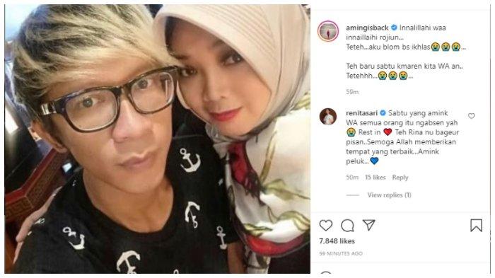 Satu diantaranya adalah komedian Aming yang belum ikhlas kehilangan sosok Rina Gunawan.