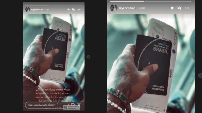 Sosok striker asing asal Brasil incaran PSS Sleman, Mychell Chagas, tampak mengunggah gambar paspor dan tiket penerbangan melalui Instagram pribadinya pada Kamis (23/6/2022), kode segera bergabung dengan PSS Sleman?