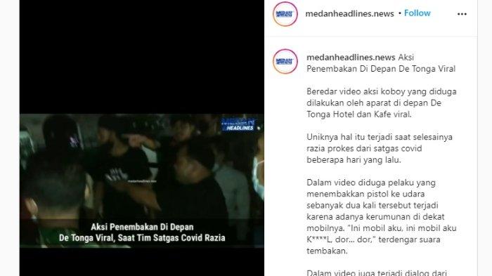 Suasana penembakan oleh oknum polisi MJ di De Tonga Hotel, Medan, diunggah Senin (1/3/2021).