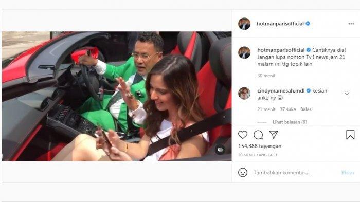 Unggahan Hotman Paris saat bersama Nia Ramadhani berkeliling berdua menggunakan mobil sport, Kamis (8/7/2021).