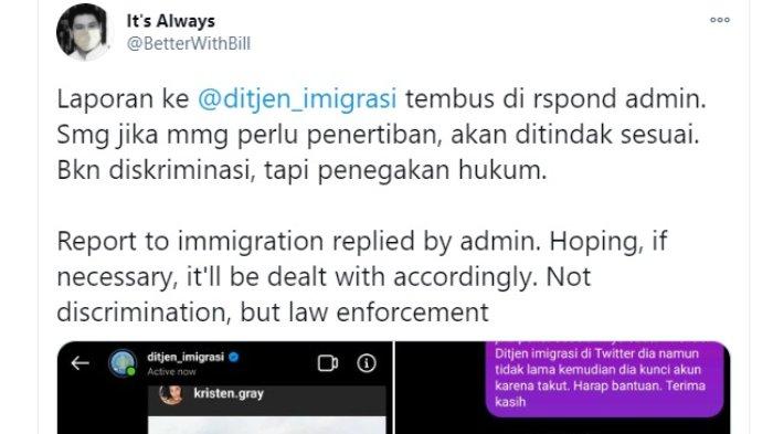 Warganet melaporkan WNA asal AS, Kristen Gray dan Saundra, yang diduga menyalahgunakan visa untuk bekerja di Bali dan mengajak WNA lain pindah ke Bali.
