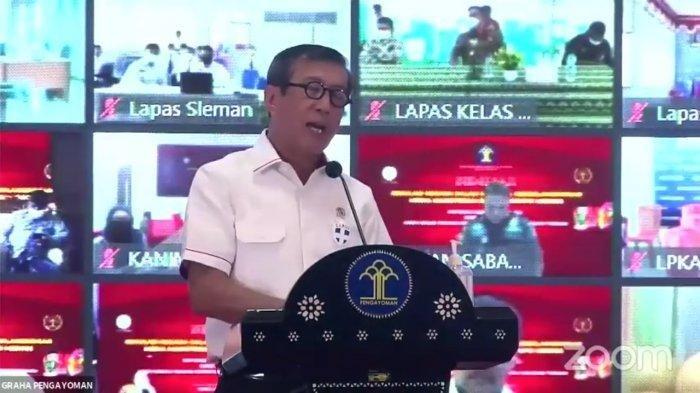 Menkumham, Yasonna Laoly. Yasonna meminta Partai Demokrat berhenti tuding-tuding pemerintah terkait kudeta yang menyeret nama Kepala KSP, Moeldoko.