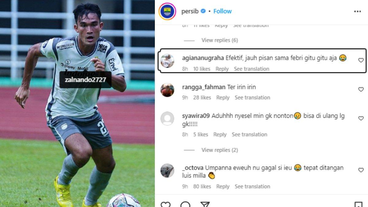 Zalnando panen pujian dari Bobotoh seusai berikan assist cantik kepada David da Silva di laga uji coba Persib Bandung melawan Persikabo 1973, Minggu (27/11/2022).